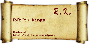 Róth Kinga névjegykártya