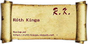 Róth Kinga névjegykártya